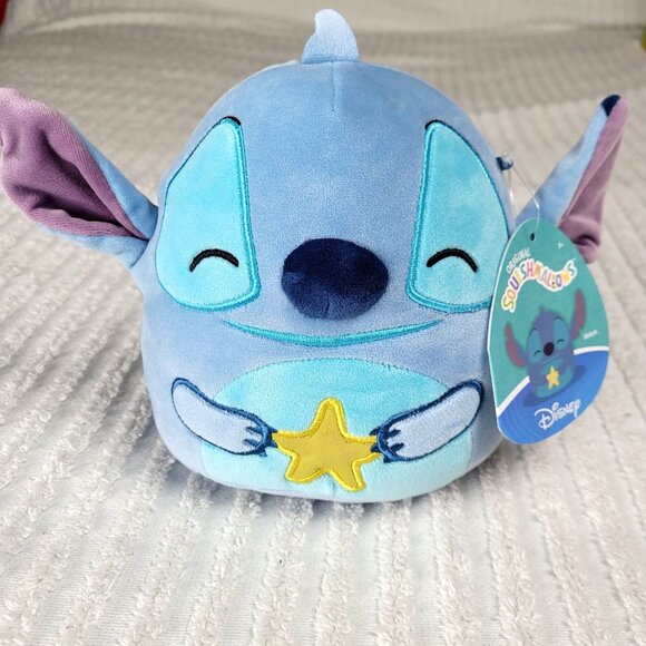 New Disney Blue Stitch Squishmallow 8" Plush Toy Star Lilo & Stitch Travel Size - Picture 1 of 4